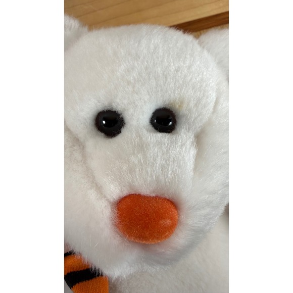 Ty Beanie Baby Quivers Ghost Bear Halloween Orange Black Scarf 2004 - Picture 8 of 8